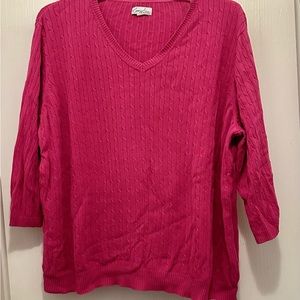 Kim Rogers “Kim Woman” Fuchsia V-neck Sweater